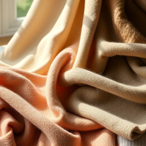 A selection of fine woolen fabrics in various textures and colors