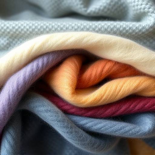 Swatches of fine Merino wool in various colors, demonstrating its soft texture and subtle sheen.